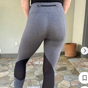 Lululemon Womens Black & Grey Running Leggings Capri SIZE 6